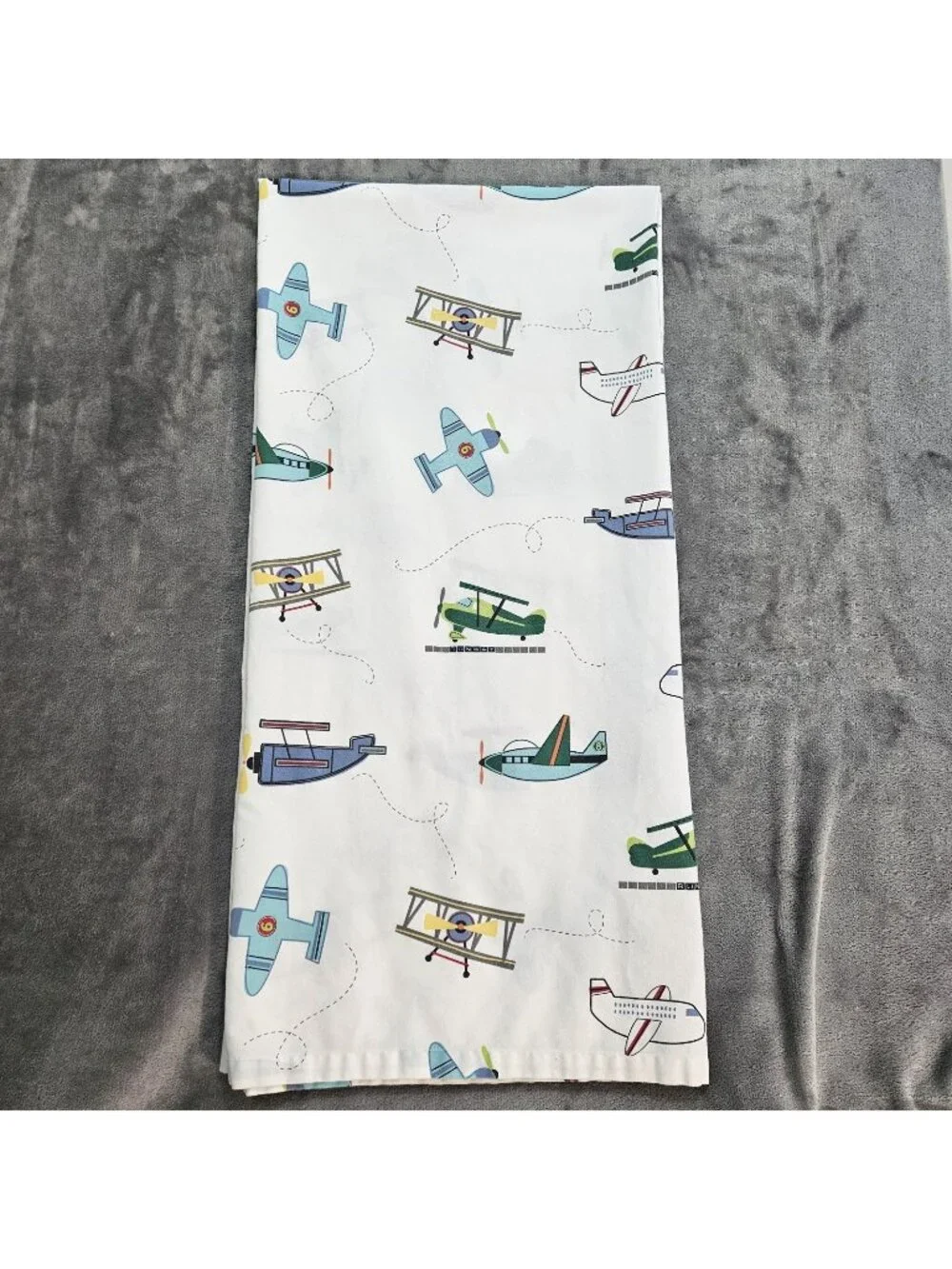 Authentic Kids Fabric Shower Curtain Airplanes Cotton Blend 72